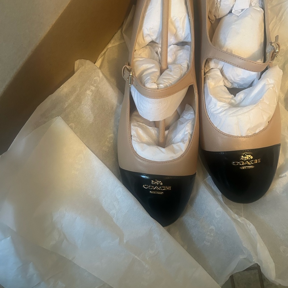Coach Black and Tan Loafers Classic Style